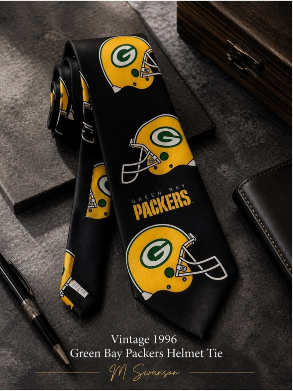 Ralph Marlin 1996 Green Bay Packers Helmet Tie NFL Licensed